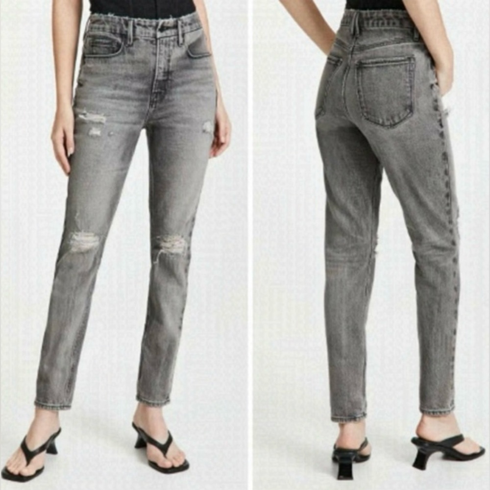 Good American Good Girlfriend High Waisted Black Jeans